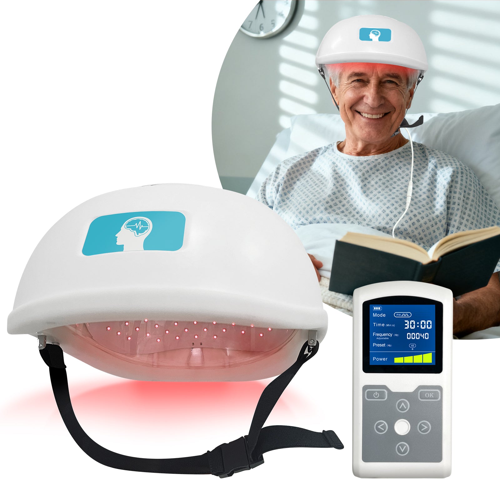 lazer brain helmet ZJZK 810nm 1070nm Photobiomodulation Helmet Near Infrared Light for Br – ZJZK Shop