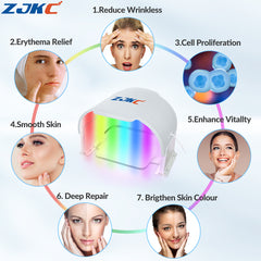 ZJKC Red Light Therapy for Neck and Face,7 Color Near Infrared Led Facial Mask Device for Back & Body,Light Therapy LED Face Mask SPA Equipment,Beauty Equipment for Skin Care at Home