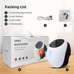 Cordless Knee Massager with 3 Levels Heat and 3 Vibration LED Touch Screen