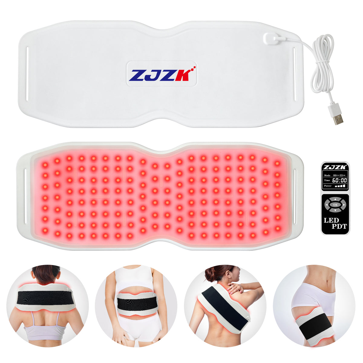 ZJZK Red Light Therapy Belt for Pain Relief,Home Silicone Red Light Therapy Device ,660nm 850nm 940nm Red Light Panel for Pain Relief,Deep Therapy Pad for Body Joint Muscle Waist Back,Gifts for Parents Family Friends Partner